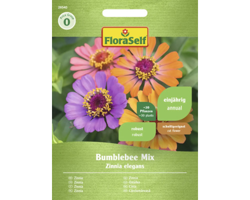Zinnie Bumblebee Mischung FloraSelf Samenfestes Saatgut Blumensamen