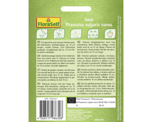 Samen für Phaseolus vulgaris nanus, eine ertragreiche und robuste Gartensorte.