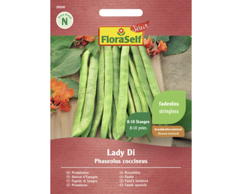 Prunkbohne Lady Di FloraSelf Select samenfestes Saatgut Gemüsesamen