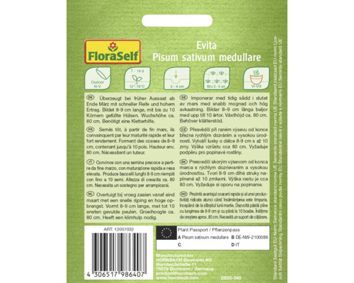 FloraSelf Evita Markerbsen-Samenpackung