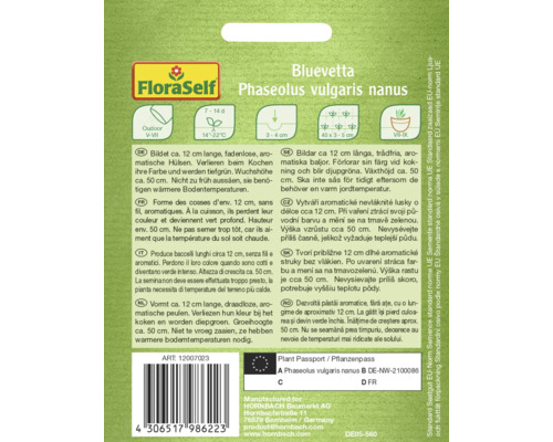FloraSelf Bluevetta Buschbohnen-Samen, Phaseolus vulgaris nanus