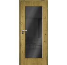 ZT Eiche Rustic Furnier Aufrecht 86x198,5 DIN Rechts MODERN 08 Glas Dunkelgrau