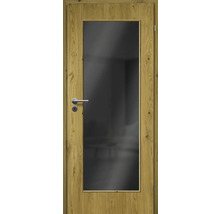 ZT Eiche Rustic Furnier Aufrecht 98,5x198,5 DIN Rechts MODERN 08 Glas Dunkelgrau