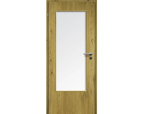 ZT Eiche Rustic Furnier Aufrecht 61x198,5 DIN Links MODERN 08 Glas Satiniert