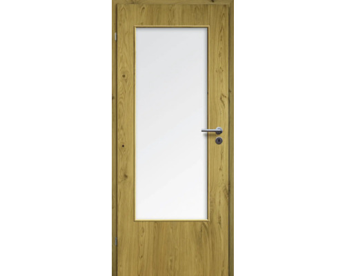 ZT Eiche Rustic Furnier Aufrecht 86x198,5 DIN Links MODERN 08 Glas Satiniert