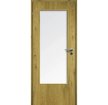 ZT Eiche Rustic Furnier Aufrecht 98,5x198,5 DIN Links MODERN 08 Glas Satiniert