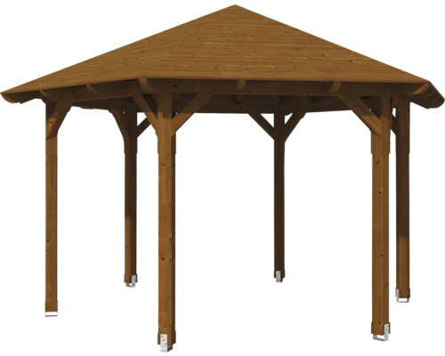 Holzpavillon mit sechseckigem Dach für den Garten
