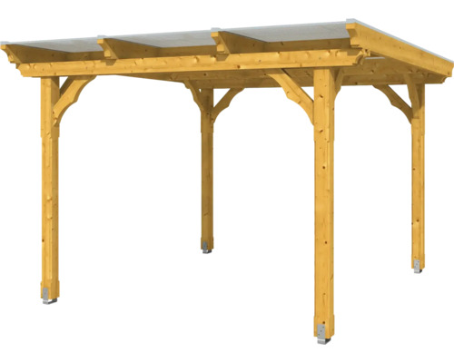 Holzcarport mit durchsichtigem Dach