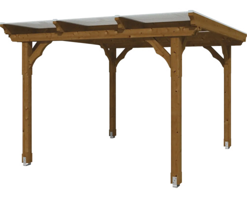 Holzcarport mit durchsichtigem Dach für den Außenbereich