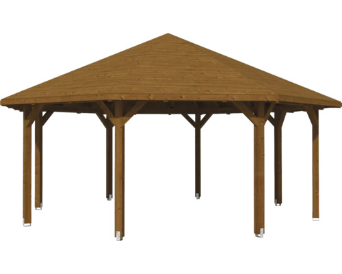 Holzpavillon mit sechseckigem Dach für den Garten