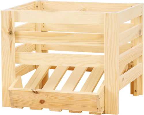 Obst- Kartoffelhorde klein promadino Holz Kiefer mit Teichfolie 40 x 36 x 33 cm Holzkiste für Lagerung und Organisation