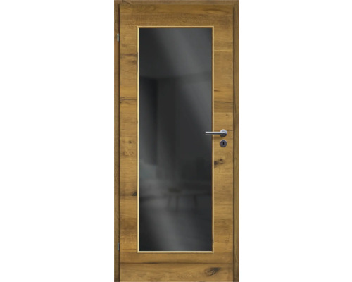 ZT Eiche Bronze Furnier Quer 86x198,5 DIN Links MODERN 08 Glas Dunkelgrau