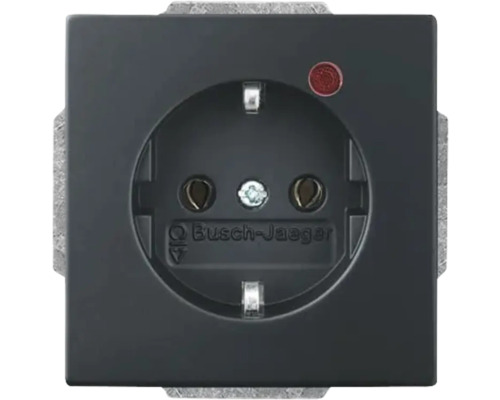 Busch-Jaeger 2310EUGL/VA-885-11 Protector Steckdose Future Linear schwarz/matt Steckdose mit Betriebsanzeige von Busch-Jaeger