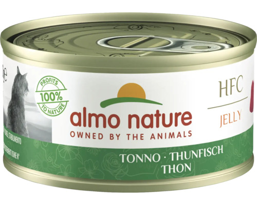 Katzenfutter nass Almo HFC Jelly Thunfischfisch 70g Almo Nature Katzennassfutter mit Thunfisch im Gelee