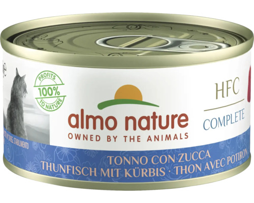 Katzenfutter nass Almo HFC Complete Thunfisch, Kürbis 70 g Almo Nature Katzenfutter Thunfisch mit Kürbis in Dose