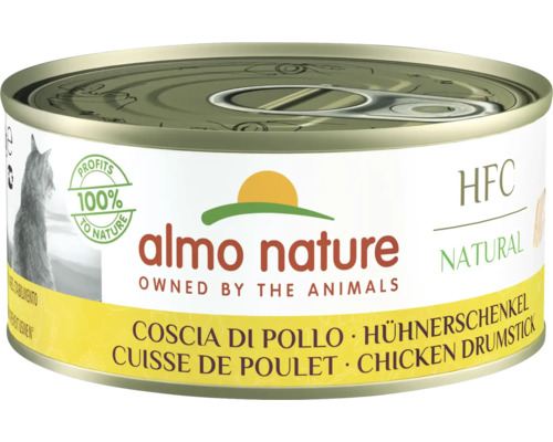 Katzenfutter nass Almo HFC natural Hühnerschenkel 150 g Almo Nature Katzenfutter Hühnchen im Napf