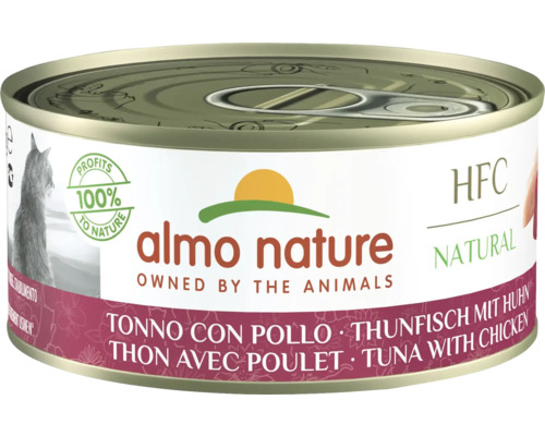 Katzenfutter nass Almo HFC natural Thunfischfisch, Huhn 150 g