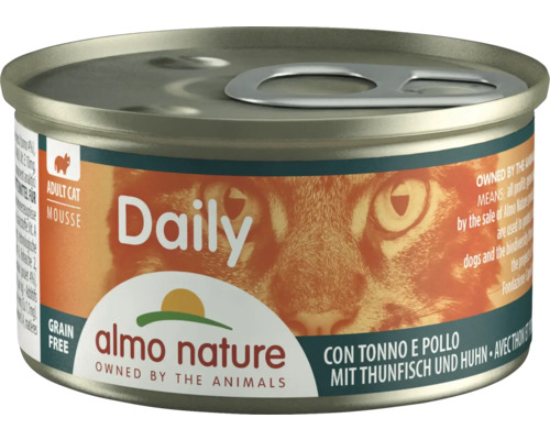 Katzenfutter nass Almo Daily Mousse Thunfisch, Huhn 85 g