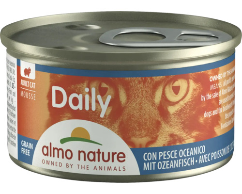 Katzenfutter nass Almo Daily Mousse Ozeanfisch 85 g