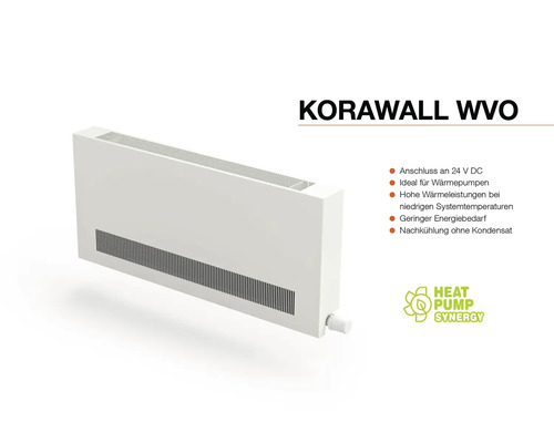 Korawall WVO Niedertemperaturheizkörper zur Wandmontage