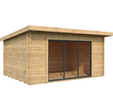 Gartenhaus Palmako Lea 14,2 m² Schiebetür Isolierglas inkl. Fußboden 494 x 402 cm braun