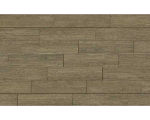 Verlegte Bodenfliesen in Holzoptik