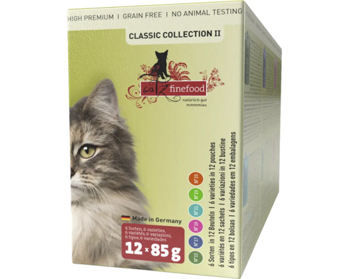 Katzenfutter nass catz finefood Classic Collection II 12 x 85 g Multi Pack mit 6 verschiedenen Sorten