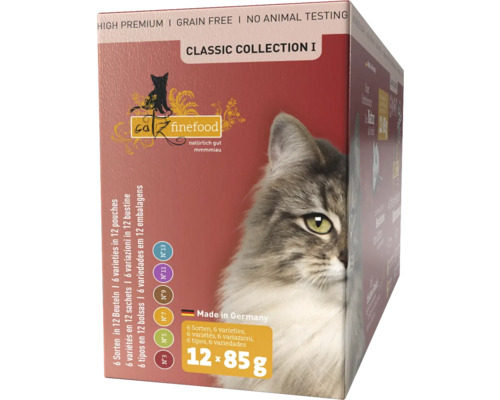 Katzenfutter nass catz finefood Classic Collection I 12 x 85 g Multi Pack mit 6 verschiedenen Sorten