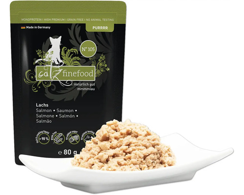 Katzenfutter Lachs im 80 Gramm Beutel