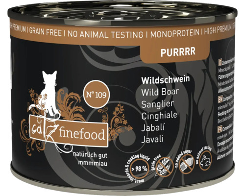 Katzenfutter nass catz finefood Purrrr No.109 Wildschwein 200 g