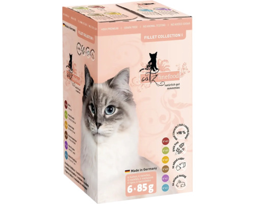 Katzenfutter nass catz finefood Fillets MP 6 x 85g Multi Pack mit 6 verschiedenen Sorten