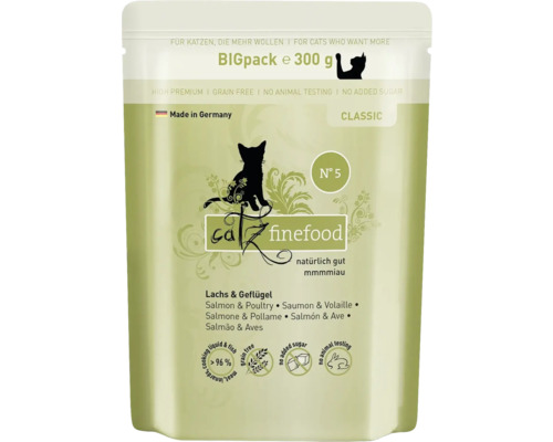 Katzenfutter nass catz finefood No.05 Lachs & Geflügel 300 g