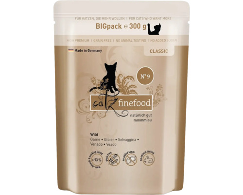 Katzenfutter nass catz finefood No.09 Wild 300 g