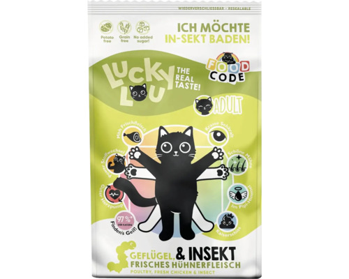 Katzenfutter trocken LuckyLou Geflügel & Insekt "Ich möchte In-Sekt baden", Adult 750 g