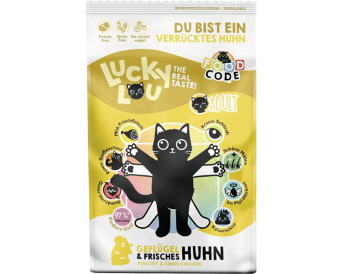 Katzenfutter trocken LuckyLou Geflügel & frisches Huhn "Du bist ein verrücktes Huhn", Adult 750 g