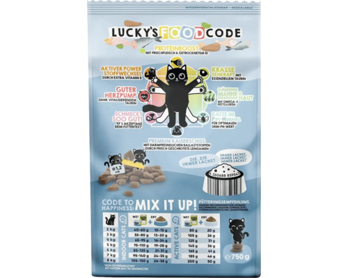Verpackung Lucky''s Food Code Katzenfutter