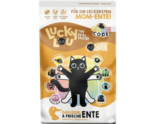 Katzenfutter trocken LuckyLou Geflügel & frische Ente Für die leckersten Momente" Adult 750 g Lucky Lou Adult Katzenfutter Geflügel und frische Ente