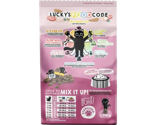Lucky''s Foodcode Light Sterilized Katzenfutter 750g