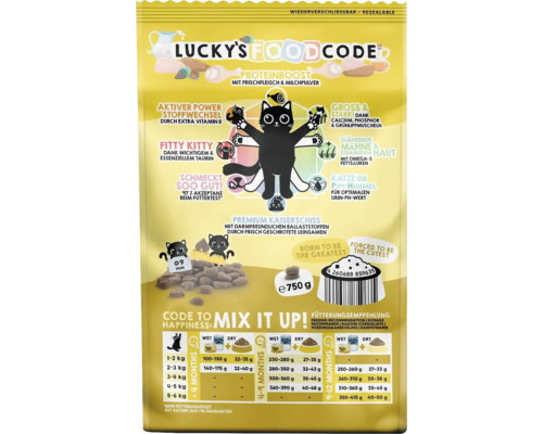 Lucky''s Foodcode Katzenfutter, 750 Gramm Packung