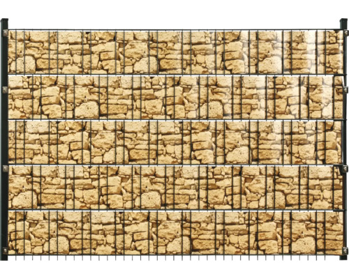 Gabionenzaun mit Natursteinoptik