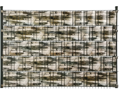 Gabione mit Steinmuster zur Gartengestaltung