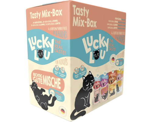 Katzenfutter nass Lucky Lou Lifestage Adult Wild-Mix 6 x 125 g Probiermix