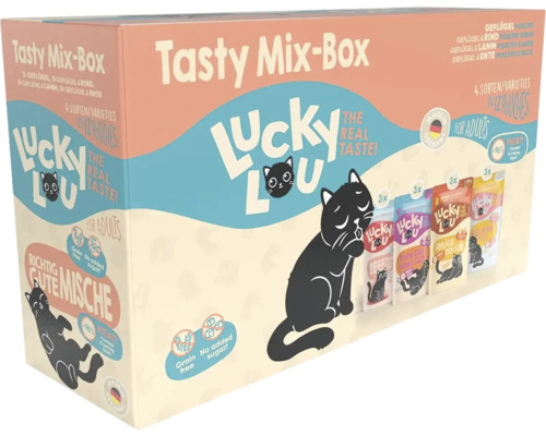 Katzenfutter nass Lucky Lou Lifestage Adult Wild-Mix 12 x 125 g Probiermix