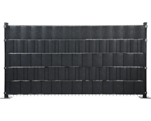 Sichtschutzzaun aus Kunststoff mit Metallelementen