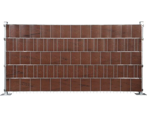 Sichtschutzzaun mit Holzdekor und Metalleinfassung