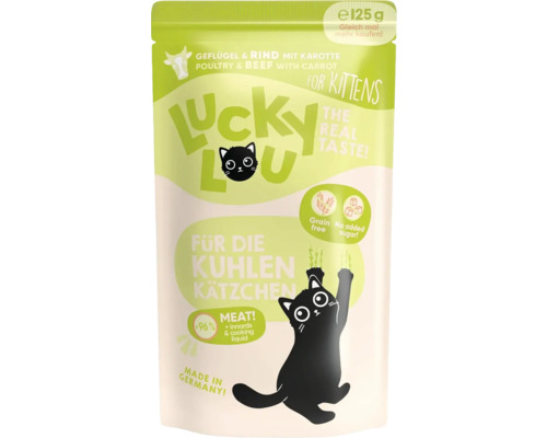 Katzenfutter nass Lucky Lou Lifestage Kitten Geflügel & Rind 125 g