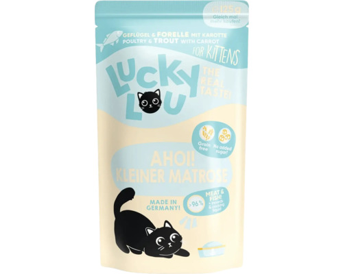 Katzenfutter nass Lucky Lou Lifestage Kitten Gefl. & Forelle 125 g