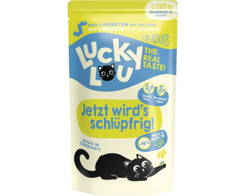 Katzenfutter nass Lucky Lou Lifestage Adult Rind & Insekten 125 g