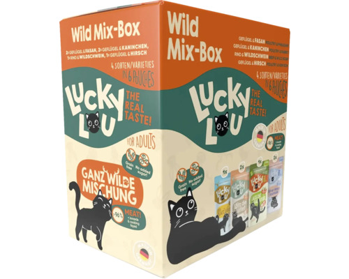 Katzenfutter nass Lucky Lou Lifestage Adult Tasty-Mix 6 x 125 g Probiermix