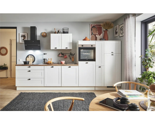 PICCANTE Plus Küchenzeile mit Geräten Bella 360 cm weiß matt vormontiert Variante rechts